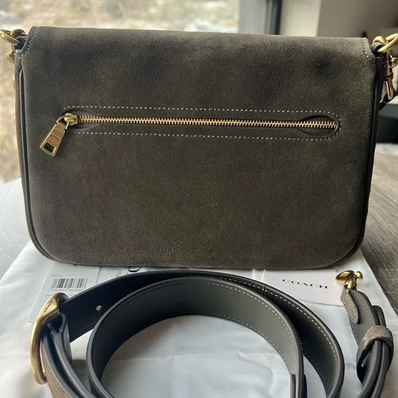 Coach Soft Tabby in Olive Suede - Picture 2 of 12